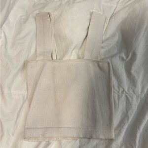 Cream Ribbed Tank Top